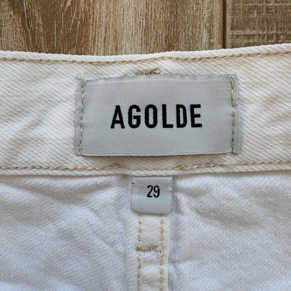 AGOLDE Parker Vintage Cut Off White Denim Shorts in Repose Size 29 - Picture 3 of 6